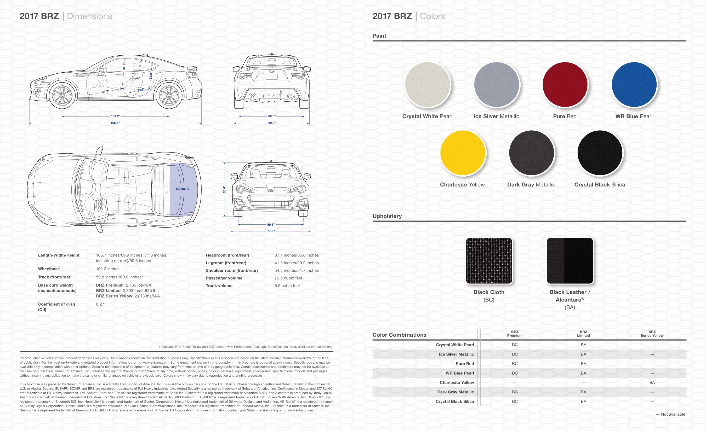 2017 Subaru BRZ Brochure Page 2